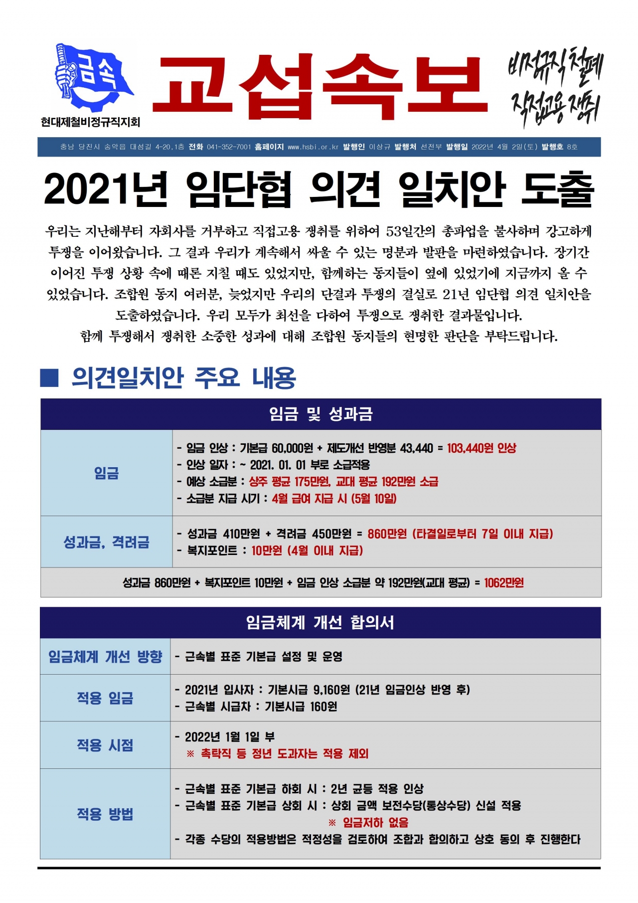 2021년 교섭속보 8호